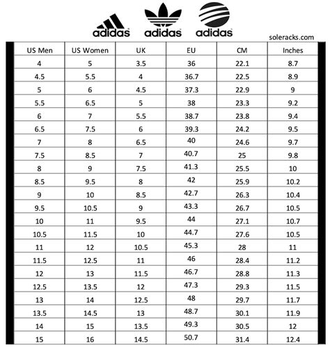 Adidas size conversion chart